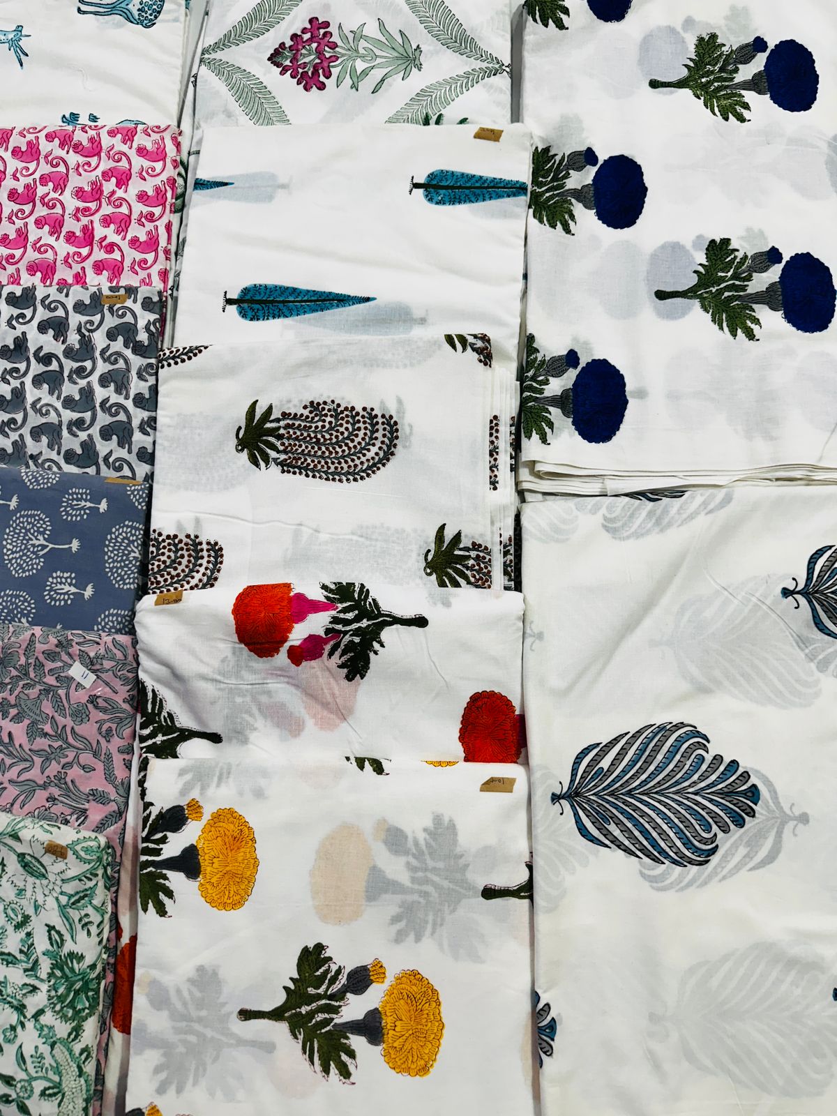 hand block flower fabric